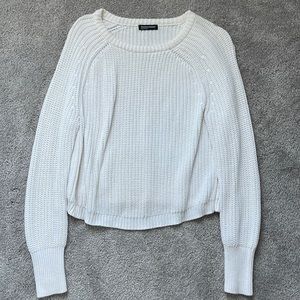 American Apparel White Cotton Crew Neck Sweater